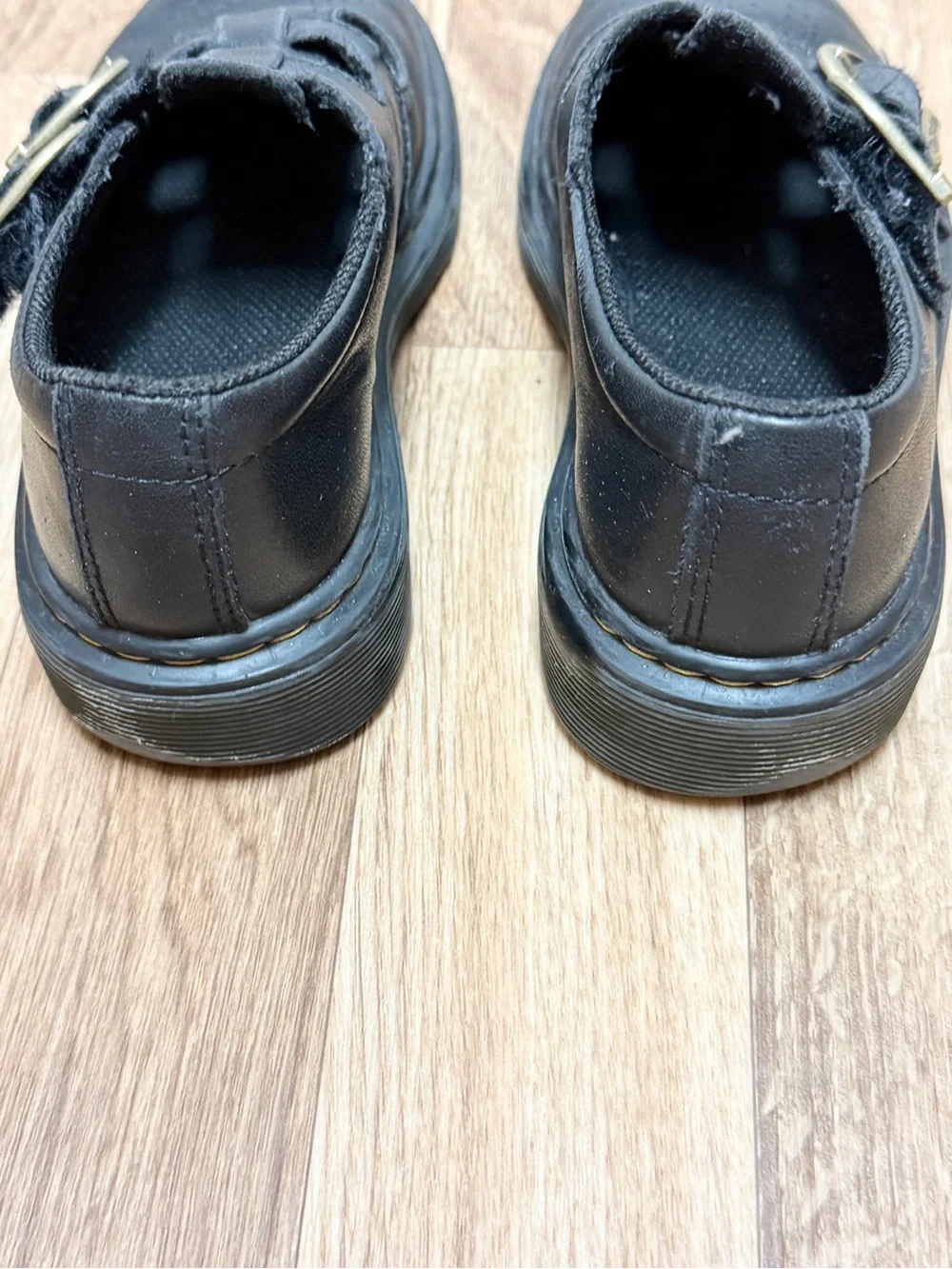 Dr. Martens 8065 Junior Black Leather T-Bar Mary Jane Shoes Size 12 US Kids